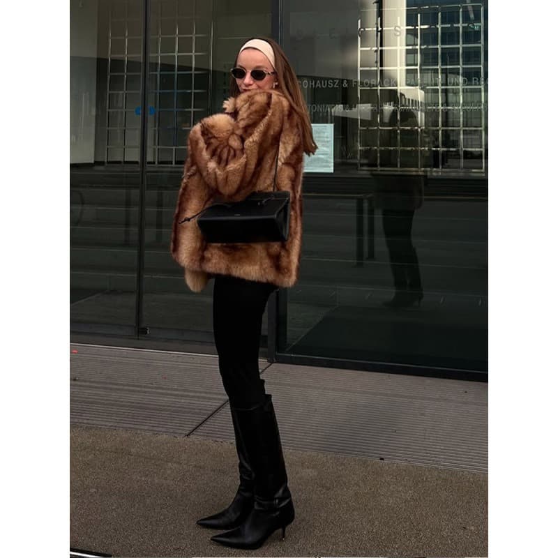 The Palermo, Chestnut faux fur coat